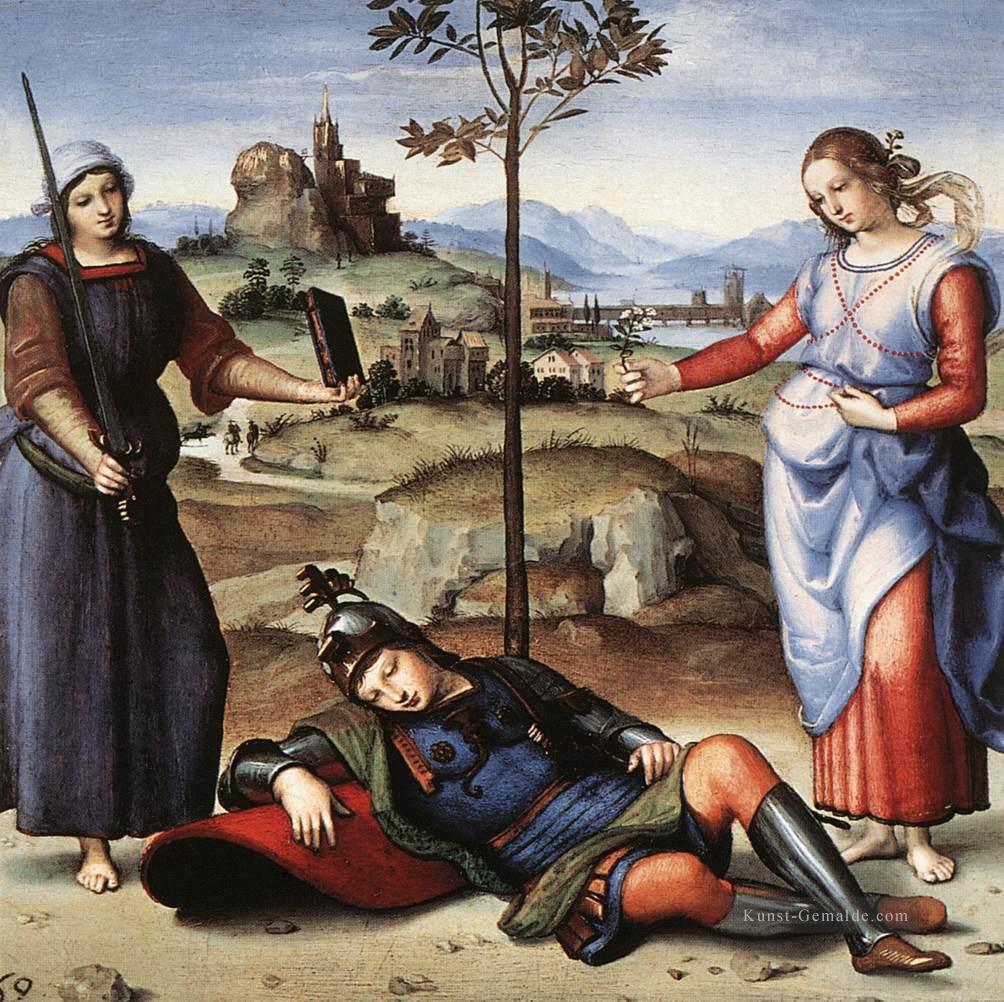 Allegorie die Ritter Traum Renaissance Meister Raphael Ölgemälde